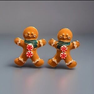 Festive Christmas Gingerbread Man Earrings by Holiday Time